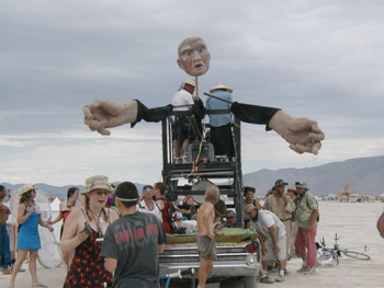 Giant puppet car